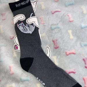 RIPNDIP Lord Nermal & We Out Here Crew Socks | Dark Grey NWT